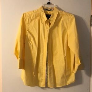 Yellow collared button down shirt